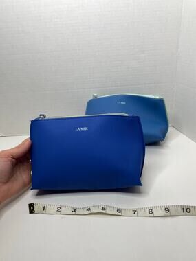 La Mer Travel Cosmetic Bag Pouch Purses (2) Blue